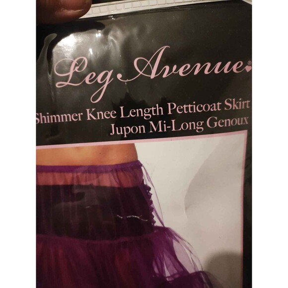Leg Avenue Purple Shimmer Knee Length Petticoat Skirt Costume One Size - Picture 2 of 4